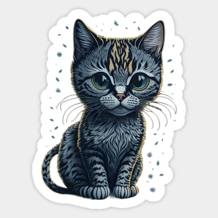 Charming Cat , Adorable Cat , Cute Cat , Black Cat ,Halloween Cat Sticker